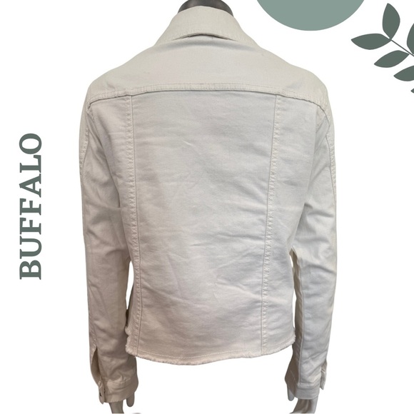 Buffalo David Bitton White Jean Jacket Classic Casual - Size Medium - Picture 5 of 8